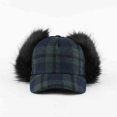 thumbnail image 3 of Wdhugt Unisex Fashion Plaid Lace-Up Ear Protection Imitation Long Haired Baseball Cap For Men And Women In Green Faux Fur Fabric One Size Fits Most Winter Hat For Casual And Outdoor Green, 3 of 3