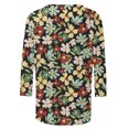thumbnail image 5 of Pompotops T-shirt de Mode pour Femmes, Blouse Mi-Longue à Manches 3/4, Col Rond, Hauts Décontractés en Liquidation, 5 of 5