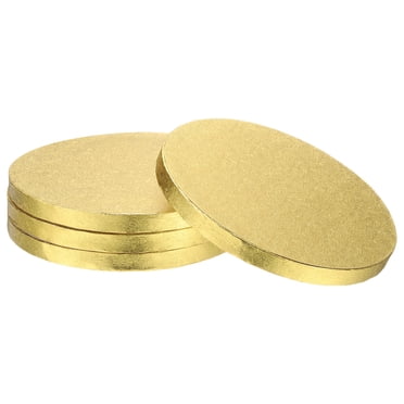 Uxcell 4Pcs Cake Boards 6" Round Cake Drum Circle Cake Base Grease Proof Pastry Board Gold