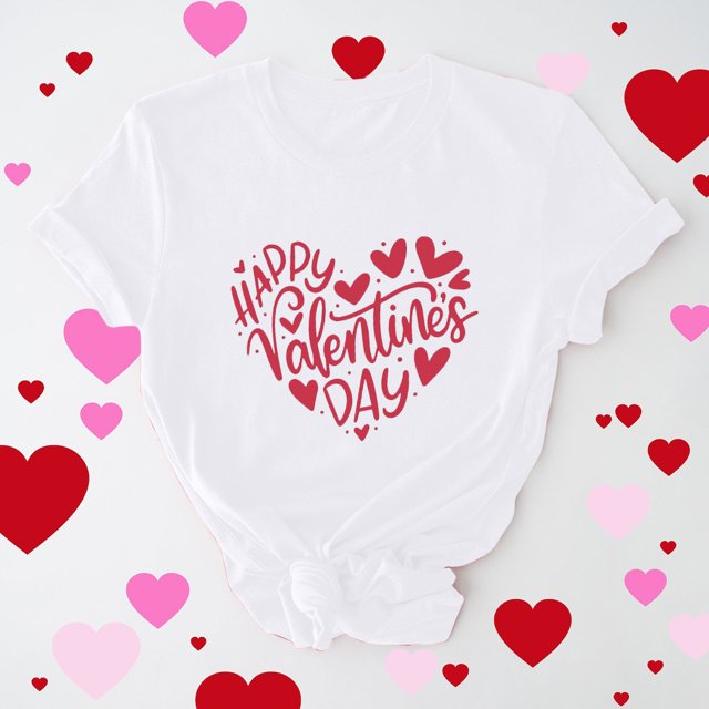Cadeau de Saint-Valentin pour Femmes, T-shirt Décontracté à Manches Courtes et Col Rond avec Imprimé Arbre de Noël