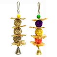 thumbnail image 2 of Parrot Hanging Toy Chewing Bite Rattan Balls Grass Swing Bell Bird Parakeet Cage Accessories Multicolored Original Color, 2 of 6