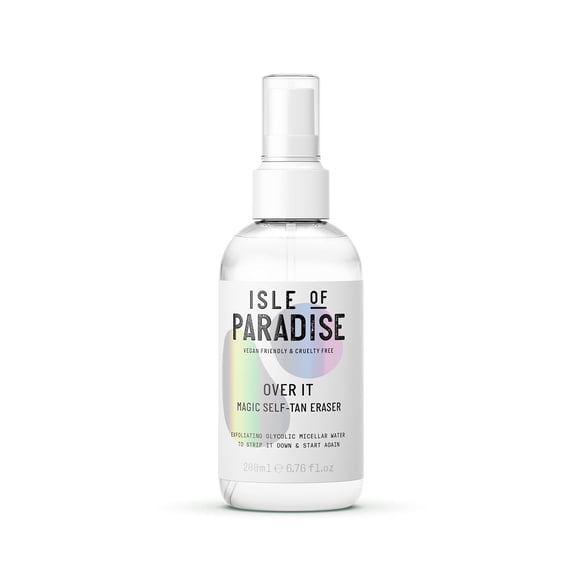 Isle of Paradise Over It Gomme Auto-Bronzante Magique - Eau Micellaire Glycolique Exfoliante, Végane et Sans Cruauté, 6,76 Fl Oz
