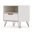 thumbnail image 2 of Manhattan Comfort Rockefeller Modern 1 Drawer Nightstand, Off White & Nature, 2 of 7
