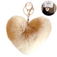 thumbnail image 3 of Coofit Key Chain Fashion Heart Shape Pom Pom Handbag Pendant Purse Charm Phone Charm, 3 of 6