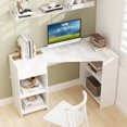 thumbnail image 4 of Costway L Shaped Computer Desk with Drawer & Storage Shelves for Home Office Workstation, 4 of 10