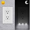 thumbnail image 3 of 4Pack Outlet Wall Plates LED Guide Night Lights Build on Sensor Electrical Illuminated Plug Plates Covers Plate Energy Efficient nightlights No Wire Or Battery Needed Hallway Bathroom Stairway Decor, 3 of 5