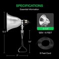 thumbnail image 4 of Clamp Lamp Light with Detachable Aluminum Reflector up to Watt E Socket (No Bulb Included) Feet Cord Type A Bulb Only, 4 of 9