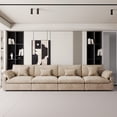 thumbnail image 1 of The Magic Home Canapé Sectionnel Modulaire en Lin à 4 Places, Kaki, 1 of 14