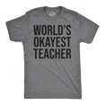 thumbnail image 1 of Worlds Okayest Teacher T Shirt Math Science English Gym Perfect Funny Tee (Grey) - L, 1 of 3