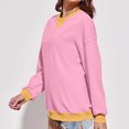 thumbnail image 3 of Pisexur Chandails en Molleton pour Femmes Mode Couleur Unie Manches Longues pour Femmes Décontracté Ample Col Rond Chandails en Molleton Confort Surdimensionné pour Femmes Chemises d'Automne Chandails à Capuchon Chandail Tops, 3 of 7