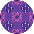 thumbnail image 1 of Ahgly Company Tapis d'Intérieur Rond Lavable en Machine Violet Améthyste Transitionnel, 4 Pieds Rond, 1 of 7