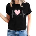 thumbnail image 2 of Pisexur T-shirt de la Saint-Valentin Haut T-shirt de la Saint-Valentin pour Femme Amour Imprimé T-shirt à Manches Courtes Haut à Manches Courtes Col Rond Haut/chemise, 2 of 5