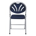 thumbnail image 4 of Ensemble de 4 Chaises Pliantes en Plastique Bleu et Argent, 4 of 9