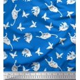 thumbnail image 1 of Soimoi Cotton Poplin Fabric Bird & Cat Animal Print Sewing Fabric Yard 56 Inch Wide, 1 of 3