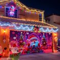 thumbnail image 4 of Liyamei Garage Door Cover Banner Reactive Design With 2 Lighting Modes For Festive Outdoor Fluorescent Glows In Dark With Cartoon Santa Party Xmas Decorat, 4 of 5