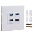 thumbnail image 2 of 4 Port Outlet Wall Plate, Ethernet Wall Plate Faster Data Transmission Duplex Data   for Office, 2 of 7
