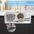 thumbnail image 2 of BeesClover Porcelain White Undermount/Drop-in Kitchen Sink – Durable Ceramic, Stain-Resistant, Easy-to-Clean, Classic Design for Modern Kitchens, 2 of 7