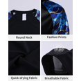 thumbnail image 3 of Charmo Mens Short Sleeve Gradient Swim Shirts Quick Dry UPF 50+ Sun Protection Rash Guards Running Hiking Swimming Tops, 3 of 9