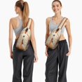 thumbnail image 4 of Retro Sling Bag, Sketch Style Geometric Crossbody Backpack with Tribal and Rustic Elements for Daily Use, 4 of 6