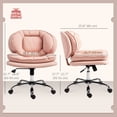 thumbnail image 3 of HOMCOM Chaise de Bureau à Croisillons avec Roulettes, Chaise de Bureau Grand Sans Accoudoirs, Rose, 3 of 10