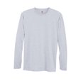 thumbnail image 1 of Hanes Mens Perfect-T Long Sleeve Cotton T-Shirt 2-Pack, S, Light Steel, 1 of 2