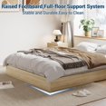 thumbnail image 4 of Modern Floor-Standing Platform Bed Frame, Wooden Bed Frame Without Headboard, Solid Wood Slat Foundation, No Box Spring Needed, Easy Assembly, for Bedroom, Dorm, Small Spaces, 4 of 5