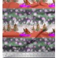 thumbnail image 1 of Soimoi Green Poly Georgette Fabric Car & Pine Tree Nature Printed Fabric 1 Yard 42 Inch Wide, 1 of 5