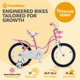 thumbnail image 3 of RoyalBaby Princess Vélo pour Fille 16 Pouces avec Roues Stabilisatrices et Béquille, Cygne/rose, 3 of 12