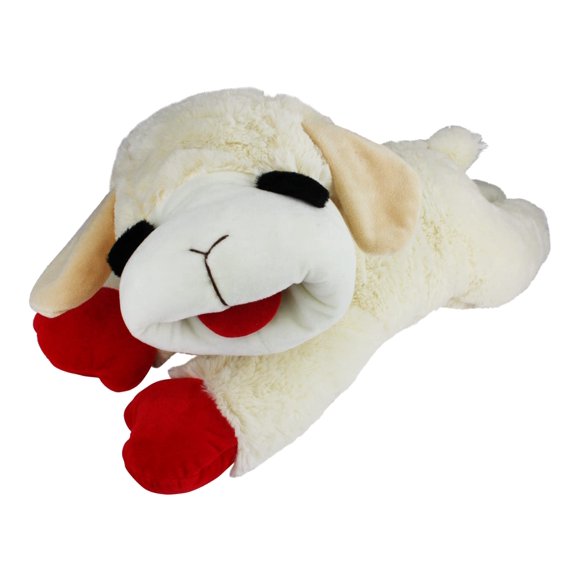 MULTIPET Officially Licensed Lamb Chop Plush Dog Toy, Jumbo, 24-Inch, White (48388)