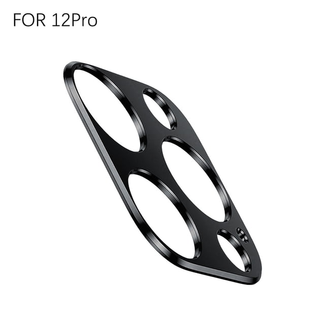 Phone Camera Cover Aluminum Alloy Phone Camera Film Aluminum Camera Lens Film Protector, Black, Replacement for iPhone 12 Pro
