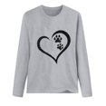 thumbnail image 3 of Besolor Tuniques Automne Printemps pour Femmes 2024 Imprimé Cœur Col Rond Manches Longues Chemises Décontractées Amples Blouse Tee, 3 of 3