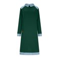 thumbnail image 4 of Mceream Robes Longues pour Femmes Formelles Grande Taille à Blocs de Couleur Robe Patchwork en Denim Printemps Ample Décontractée à Col Midi Robes Chandail Vert TTG, 4 of 8
