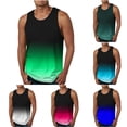 thumbnail image 1 of BADHUB Men's Tank Tops Summer Clearance Gradient Crew Neck Sleeveless Workout Shirts Army Green M, 1 of 5