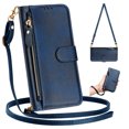 thumbnail image 4 of Google Pixel 8 5G Case ,Zipper Handbag Wallet Leather Cover with Crossbody Detachable Lanyard Strap, 4 of 5