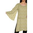 thumbnail image 4 of Moomaya Kurtis Courtes en Poly-Crêpe pour Femmes, Robe à Manches Kimono Imprimée, Haut Indien, 4 of 5