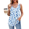 thumbnail image 2 of UPPADA Camisoles d'Été pour Femmes à Imprimé Floral, Col Ras du Cou, Sans Manches, Chemises Décontractées à Ourlet Fluide, Jolis T-Shirts, Chemises Coupe Ample, Hauts Confortables Multicolores, S, 2 of 7