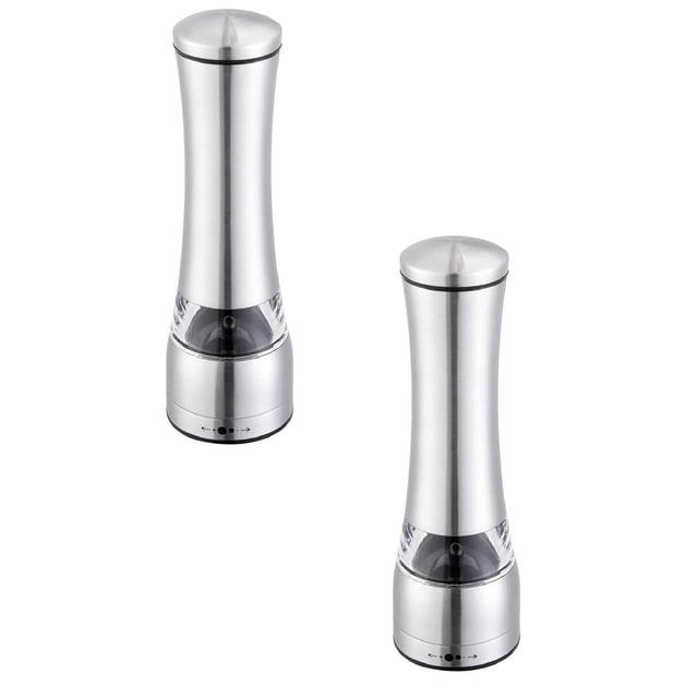 Oleegame 2PC Produce Storage Food Kitchen Manual Grinder Home Steel Stainless Tool Restaurant Pepper Mill Kitchen,Dining & Bar Silver
