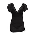 thumbnail image 1 of Ounisa Womens One Piece Swimsuit Tummy Control Swim Dress Ruffle Slimming Mesh Skirt Wraps Bathing Suit, 1 of 4