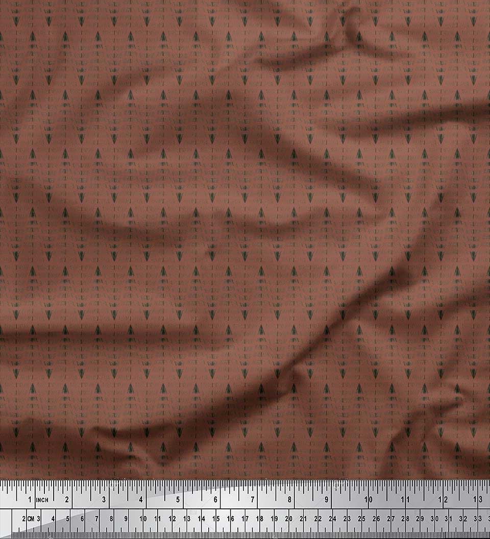 Soimoi Modal Satin Fabric Hand Drawn Line Shirting Printed Craft Fabric by The Yard 42 Inch Wide