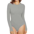 thumbnail image 2 of 2025 Femmes Col Ras du Cou Long Combinaison pour Femmes Justaucorps à Manches Confortable contre le Pyjama Assorti la Peau Hauts Femme Pyjamas Justaucorps Femmes, 2 of 4