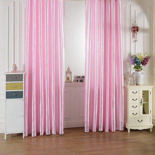 Nouveau Haut à Poche pour Tringle Rideaux Unis Rideaux pour Salon Panneau de Rideau en Satin Couleur Rideaux de Fenêtre