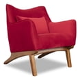 thumbnail image 1 of Fauteuil d'Appoint en Velours Rouge Style Mobilier Moderne Mi-Siècle Gatsby, 1 of 4