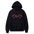 thumbnail image 1 of Birdeem Mode Saint-Valentin Couple Imprimé à Capuche Mode Polaire Poche Chandail Manteau, 1 of 1