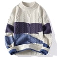 thumbnail image 2 of JMYHOAM Chandails pour Hommes Chandails Graphiques Hiver Mode Décontractée Bloc de Couleur Manches Longues Col Rond Chandail,S-TG, 2 of 3