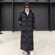 Down parka Super long jacket female knee winter  jacket woman with thick black coat in winter