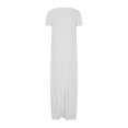 thumbnail image 4 of Annhoo Robes d'Été Grande Taille pour Femmes Col Rond Manches Courtes Robe Maxi Décontractée Ample Couleur Unie Longue Robe, 4 of 5
