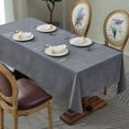 thumbnail image 1 of BALCONY & FALCON Rectangle Tablecloth Fuzzy Linen Water Resistant Table Cover 55 x 95 Outdoor Dining Gray, 1 of 6