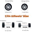 thumbnail image 3 of Petites Roues avant et Arrière 1/64 avec Pneus en Caoutchouc Détachables pour Voitures Modèles Pièces de Rechange pour Hotwheels (5 Ensembles) RLCBS009, 3 of 6