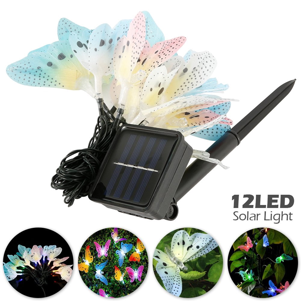 Solar String Lights Outdoor Butterfly Solar Light String Waterproof Decorative Lighting for Patio Garden Yard Party Wedding Christmas Decoration