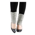 thumbnail image 1 of INSPIRE CHIC Women's Ruffled Cuff Over Knee Length Ribbed Knitted Leg Warmers Light Gray-Printed, 1 of 6